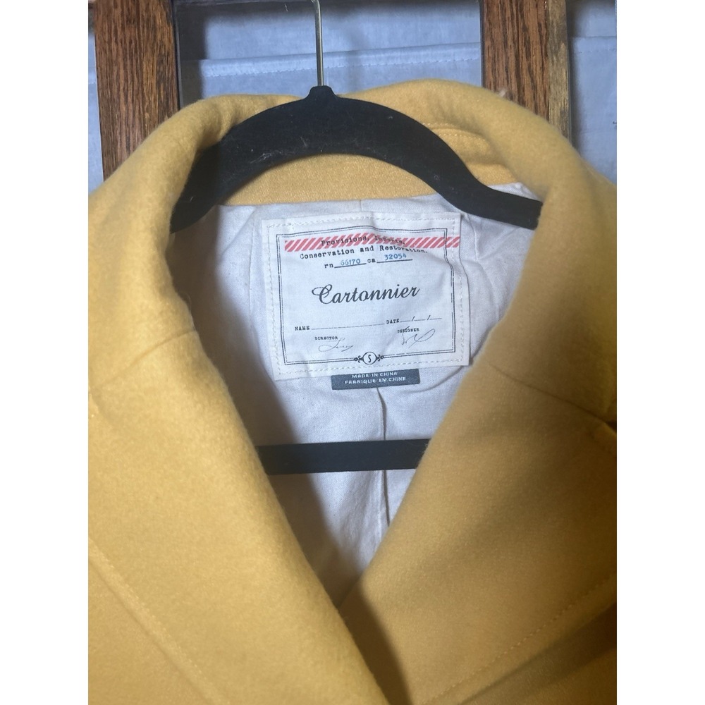 Cartonnier for Anthropologie Women's Yellow Wool Blend Double Breasted Blazer - Picture 2 of 6